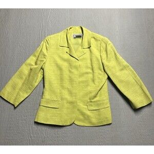 Carlisle Green Texture Waist length Blazer Jacket Size 4 Blind Button Up